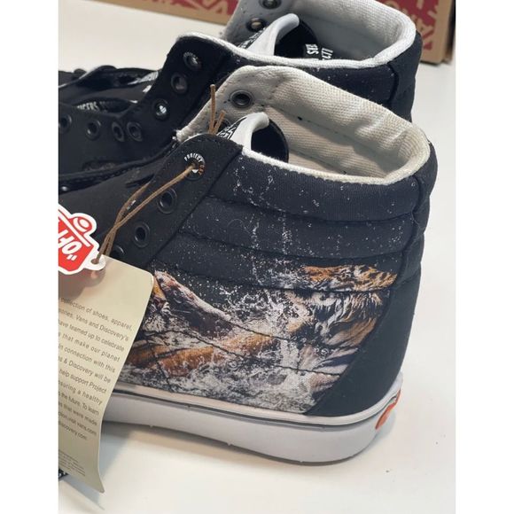 Vans Sneakers Sk8 Hi Comfycush Discovery Channel Project Cats Tigers Mens 10 New - Picture 10 of 12